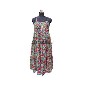 Vestido Elegante sin Mangas, Estilo Bohemio, 100% Algodón Puro, para Mujer, Ideal para Fiestas en la Playa y Salidas Nocturnas, Disponible al por Mayor - Product Image 1
