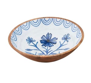 Bol en bois pour fruits et collations avec revêtement en émail, pour la salle à manger, la cuisine, le service, les salades, le riz, pour restaurant - Product Image 1