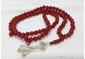 Tasbih en résine écologique fait main, perles ambre et turquoise, chapelet musulman, bijoux en pierre, sculpture peinte à la main - Product Image 6