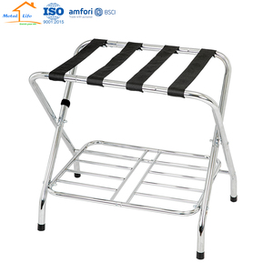 ชั้นวางกระเป๋าเดินทางแบบพับได้ ทำจากโลหะ พร้อมชั้นวางด้านล่าง ผลิตในไต้หวัน สำหรับใช้ในเชิงพาณิชย์ - Product Image 5