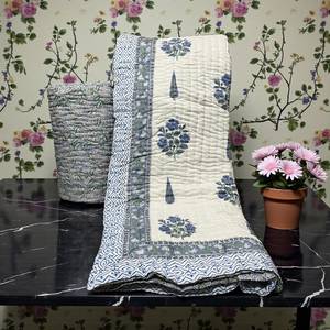 Beautiful Indian Jaipuri Block Print Double Bed Razai 90x108 Cotton Hand <b>Quilt</b> Traditional <b>Bedding</b> <b>for</b> Home Decor <b>for</b> Guest Room - Product Image 6