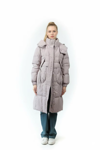 Elegante Abrigo Largo Acolchado para Mujer, Chaqueta Ligera con Capucha, Prenda Exterior de Poliéster - Product Image 5