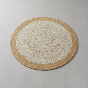 Paillasson tissé à la main en jute Tapis de sol tressé naturel Tapis rond en jute Tapis et moquettes brodés - Product Image 1