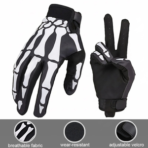Breathable Full Finger <b>Moto</b> Biker Gloves Non-Slip Wear-Resistant Unisex Anti-Slip Polyester Motocross Racing Gloves - Product Image 2