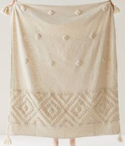 Manta de Sofá de Jacquard de Alta Calidad, 100% Algodón, Tamaño Queen, Ligera, Térmica, con Patrón Bordado Decorativo - Product Image 3