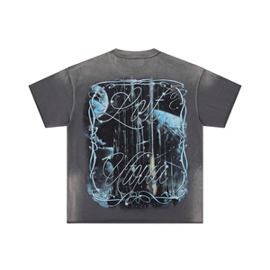 Streetwear Rhinestone Graphic Tee Oversized Heavy Cotton <b>Y2K</b> Hip Hop Fashion Washed Unisex Plus Size T <b>Shirt</b> Printed Front Silk - Product Image 2