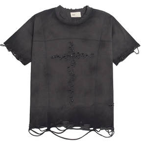 Camiseta Informal para Hombre, Estilo Desgastado, Corte Regular, Talla Grande, 100% Algodón, Transpirable, Ecológica, para Entrenamiento - Product Image 1