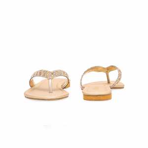 Sandales à talons dorées FN0771 Chappal élégant de fantaisie avec un design complexe - Product Image 2