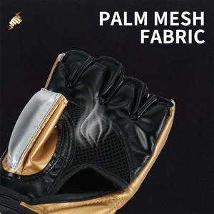 Gants de boxe et de MMA faits à la main, couleur contrastée noire, bon fournisseur, prix raisonnable, personnalisez vos propres gants - Product Image 3