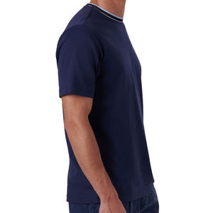 Camisetas de alta calidad personalizadas, estilo ringer azul liso para hombre, cuello redondo, color sólido, algodón, precio al por mayor con servicio OEM. - Product Image 4