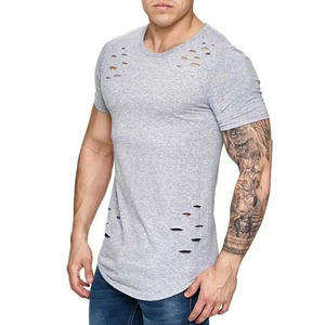 OEM Best Quality Quick dry 100% Cotton Material <b>Men</b> Distressed T-<b>shirts</b> Custom Made Logo Printing Available Distressed t <b>shirts</b> - Product Image 1
