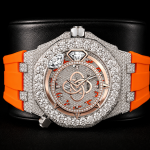 Reloj de pulsera de lujo para hombre con diamantes de moissanita y brazalete con incrustaciones de diamantes - Product Image 1
