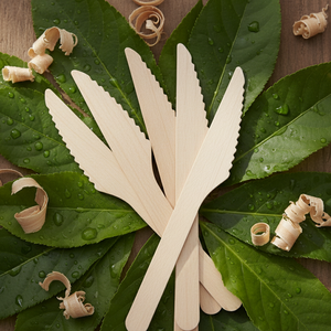 Couteau en bois écologique à texture fine 165 mm en bois de bouleau de qualité alimentaire pour restaurants, événements et usage domestique - Product Image 4