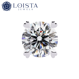 Lab Grown Diamond Round Brilient Cut Diamond Stud <b>Earrings</b> Classic Style Women Wedding Jewelry IGI Certified - Product Image 2
