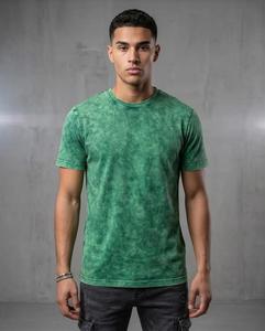 เสื้อยืดคอกลมแขนสั้นสีเขียวสำหรับผู้ชาย พิมพ์ลายมงกุฎและสิงโตที่ด้านหลัง ทรงปกติ สไตล์ลำลอง ผ้าฝ้ายถัก 100% - Product Image 5