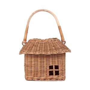 ชุดตะกร้าเก็บของรูปทรงบ้าน ทำจากหวายสานด้วยมือ |   ของตกแต่งห้องเด็ก ของที่ระลึก ของขวัญ พร้อมหูหิ้ว - Product Image 3