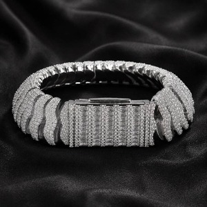 Excellent Quality <b>Men</b> Women Moissanite Diamond Cuban Chain <b>Bracelet</b> Luxury Iced Out Hip Hop Jewelry Gift Available For Sale - Product Image 2