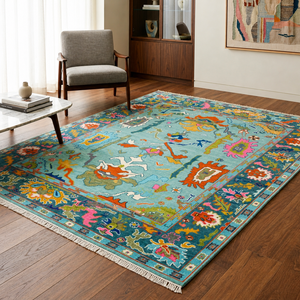 Hand Knotted Woven Wool Area Rug Persian Style Carpet Decorative Floor <b>Mat</b> for Living Room Bedroom Hotel Prayer Teen - Product Image 2