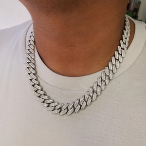Best Selling Moissanite Diamond Cuban Link Chain 925 Sterling <b>Silver</b> Luxury Streetwear Jewelry <b>For</b> <b>Men</b> Available At Export Price - Product Image 1