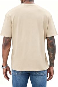 Heavy Weight 100% Cotton Oversized T-<b>Shirt</b> Men 220 Grams Shoulder Custom Printing Hip Hop Plus Size 100% Cotton Blank Boxy Men's - Product Image 2
