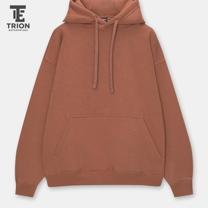 Men's 100% Cotton Fleece Oversized <b>Hoodie</b> <b>Red</b> Thermal Print Pattern Warm Muff Pockets and Laced Neck for Winter - Product Image 3