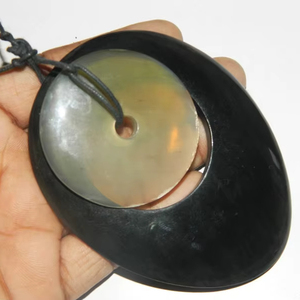 สร้อยคอจี้เขาควายตัวใหญ่แล็กเกอร์เครื่องประดับดีไซน์เนอร์ - Product Image 1