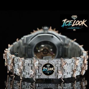 ICE LOOK JEWELERY นาฬิกาข้อมือสแตนเลสสตีลสุดหรูสำหรับผู้ชาย 40 มม. หน้าปัดทรงกลม ควอตซ์ แอนะล็อก เรืองแสง ตัวล็อคแบบพับ ดีไซน์ทันสมัย - Product Image 3