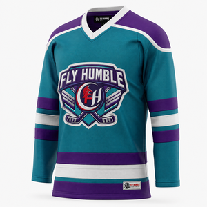 Fly Humble Ice Hockey Jersey Men's White Red Black 100% Polyester Quick Dry Adjustable Strap Full Sleeve Sportswear <b>Cheap</b> Price - Product Image 1