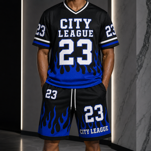Custom <b>Mesh</b> Jersey and Basketball Shorts <b>Set</b> 100% Polyester Oversized Streetwear <b>Two</b> <b>Piece</b> OEM - Product Image 4