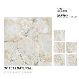 Vistaar Carrelage de sol en porcelaine polie gris Glamour 60x60cm Design tendance 24x24 pour intérieur Décoration Hall Salle de bain Firebrick - Product Image 3