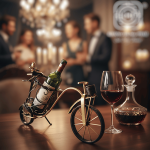 Porte-vin en forme de vélo, sculpture en fer forgé, décoration artisanale pour la maison, support d'exposition personnalisable, design artisanal en métal - Product Image 4