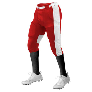Men's <b>Red</b> White Striped Football Pants With <b>Belt</b> Closure Moisture Wicking Polyester Athletic Wear For Adults All Seasons - Product Image 1