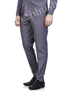Chemise de travail pour homme, grise, à manches longues, avec accents orange, en coton respirant, style mode travail - Product Image 2
