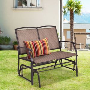 Sedia a dondolo da esterno in ferro per patio e giardino, mobili di alta qualità per comfort ed eleganza - Product Image 2