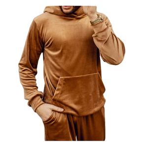 ชุดวอร์มแฟชั่นลำลองสองชิ้นของผู้ชาย XXL สินค้ามาใหม่ชุดวอร์มผ้าฟลีซสีทึบออกแบบโลโก้ได้เองระบายอากาศได้ดีสำหรับฤดูหนาว - Product Image 3