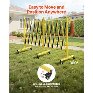 Barriere di Sicurezza Industriali Pieghevoli Portatili da 18 Piedi, Doppie Espandibili, Mobili, con Ruote Bloccabili - Product Image 4