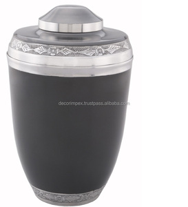 Urna Moderna de Latón Metálico Hecha a Mano para Cenizas Humanas, Urna Funeraria Decorativa Elegante para Adultos - Product Image 1