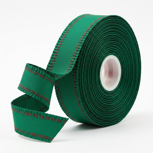 Ruban gros-grain plissé 25 mm rose vif, magenta et vert pour emballage cadeau de Noël, nœuds pour cheveux et décorations de fête - Fournisseur en gros - Product Image 4