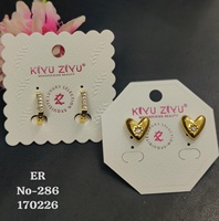 Anting Tusuk Trendy Lapis Emas Bahan Stainless Steel untuk Wanita, Desain Geometris Bertabur Berlian Amerika untuk Pernikahan
