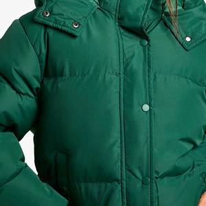Chaqueta acolchada de invierno para mujer, talla grande, a cuadros, con capucha, estilo burbuja, manga larga, cierre de cremallera, informal 2026 - Product Image 3