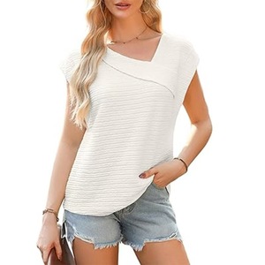Camiseta Casual de Manga Corta para Mujer, Cuello Redondo, Logotipo Bordado en la Parte Delantera, 100% Algodón Canvas, Transpirable, de Secado Rápido y Ecológica - Product Image 2