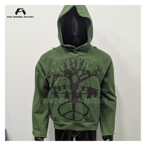 Sudadera Green Peace para hombre de calidad superior, personalizada con estampado, material de algodón, estilo urbano, con parches desgastados. - Product Image 1