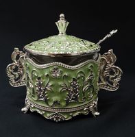 Pot polyvalent en argent allemand, simple, élégant et contemporain, best-seller, idéal comme cadeau d'affaires pour servir des fruits secs et du sucre, cadeau d'entreprise