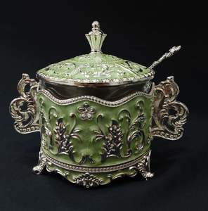 Elegante y Sencillo Tarro Multiusos de Plata Alemana Contemporánea, Regalo Empresarial Más Vendido para Servir Frutos Secos y Azúcar, Regalo Corporativo - Product Image 4