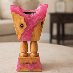 Quemador de lujo árabe Bakhoor, soporte de incienso de madera de resina epoxi hecho a mano Oud Mubkhar ecológico religioso Ramadán Eid decorativo - Product Image 1