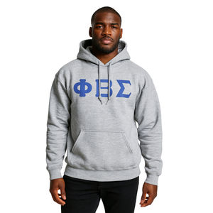Sudadera con Capucha Gris Phi Beta Sigma, Algodón Premium, Ropa de Fraternidad Griega, Bordado Personalizado Divine Nine HBCU Greek Life - Product Image 1