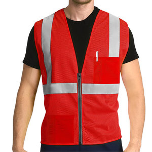 Chaleco de Seguridad Personalizado para Hombre con Bolsillo en el Pecho, Franjas Grises, Ropa de Trabajo, Material de Malla de Poliéster Reflectante, Logotipo Personalizado - Product Image 2