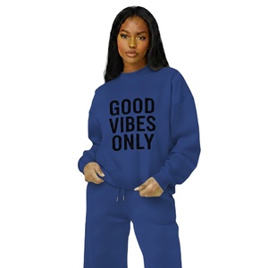 Sweat-shirt personnalisé pour femme à col montant en polaire, mélange polyester/coton de qualité supérieure, coupe décontractée, vêtement d'hiver, service OEM, devant - Product Image 1