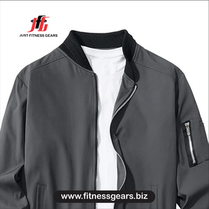 <b>Light</b> blue casual bomber <b>jacket</b> Men's autumn wear <b>jacket</b> Windproof bomber <b>jacket</b> for men Zipper closure men's <b>jacket</b> - Product Image 3
