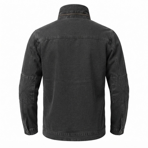 <b>Lightweight</b> Casual Men <b>Denim</b> <b>Jacket</b> <b>Denim</b> Coat with Classic Collar Button Up Front Chest Pockets and Timeless Everyday Style - Product Image 2